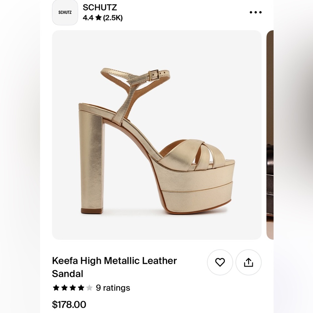 Schutz Metallic “Keefa” High Nappa Leather Platforms